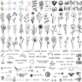 Jeefonna 100 sheets tattoo pack with waterproof designs for long-lasting body art