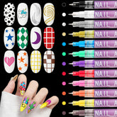 Jekohor 12 colors nail art markers color swatches for vibrant, match-ready nails.