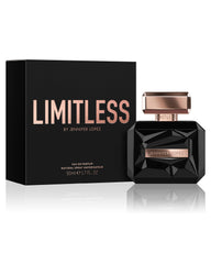 Close-up of Jennifer Lopez Limitless perfume label highlighting notes