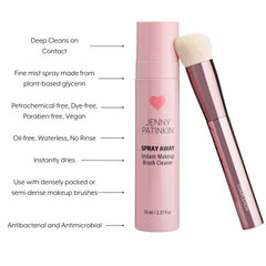 Jenny Patinkin brush cleaner spray application shows fast, waterless cleaning for on-the-go touchups