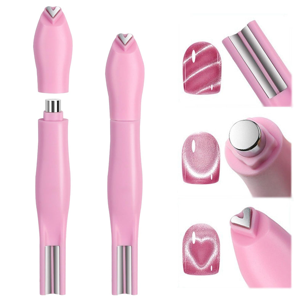 JERCLITY pink 3-in-1 heart magnet enables cat-eye effects on nails with gel polish.