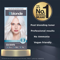 Jerome Russell Bblonde Ice White toner activator used during at-home toning.