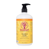 Jessicurl Aloeba Daily Conditioner bottle front showing fragrance-free formula for fine curls.
