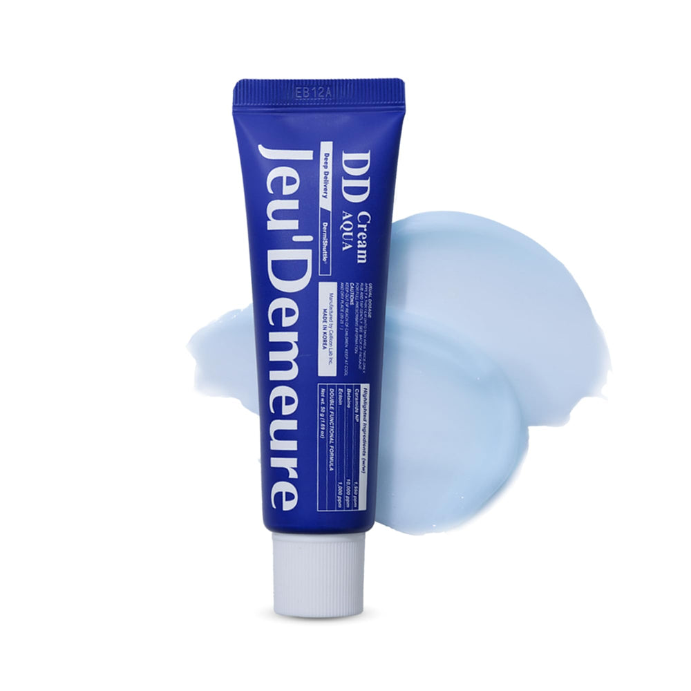 JEU'DEMEURE DermiShuttle DD Cream bottle shows deep hydration and barrier support.