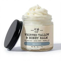 Jeune Jolie whipped tallow face balm for fast-absorbing facial hydration.