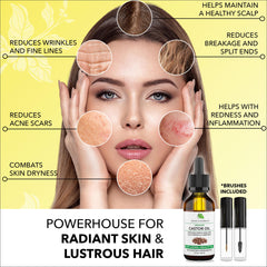 Jeune Naturelle Castor Oil eyelash brush included for easy lash application.