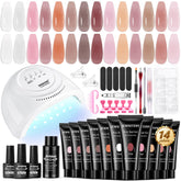 JEWHITENY poly extension gel kit with LED lamp for at-home precision
