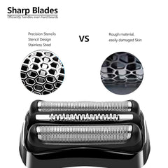 JIANCENGYU stainless steel mesh design protects skin during dry or wet shaving.