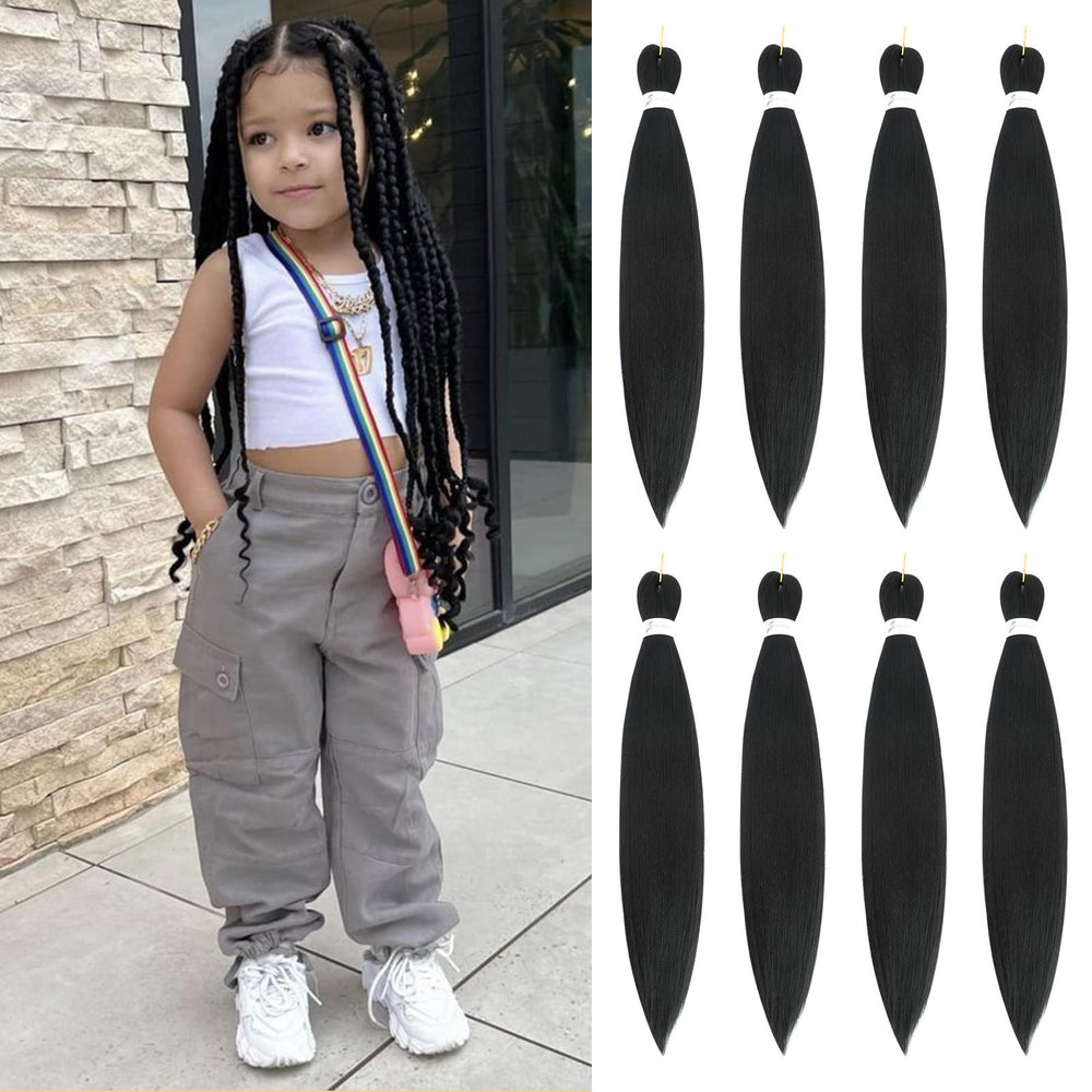 JIEANYAN kids braiding hair 14 inch eight packs packaging, soft and easy to braid for quick styles.