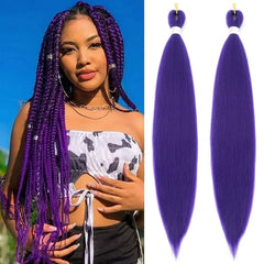 JIEANYAN purple pre-stretched braiding hair 24in, perfect for smooth, full braids