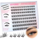 Jimire self-adhesive lashes wispy 8-14mm for natural day-to-night wear.