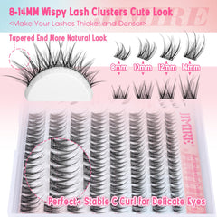 Jimire soft mink fibers lash clusters offer ultra-light comfort.