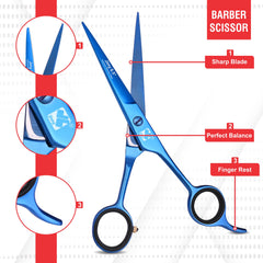 Jimy stainless steel hair shears with ergonomic design for comfortable sessions