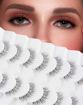 Jiocolor Fairy Strip Lashes winged-band close-up showing natural 3D volume for everyday wear.