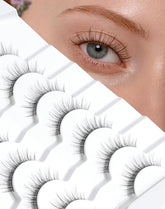 Jiocolor mink lashes natural look wispy 9mm 3D strip enhances subtle length.