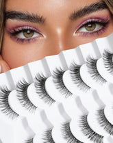Jiocolor natural cat eye lashes with 10mm wispy length for a subtle lift