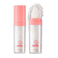 JISKG Glitter Powder Highlighter on the cheekbones creates a radiant three-dimensional glow.