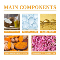 JISKG Turmeric Glow Wash with brush supports deeper cleansing and exfoliation.