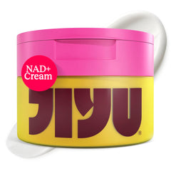 JiYu NAD+ Hydrating Face Moisturizer jar closeup with creamy texture for daily hydration.