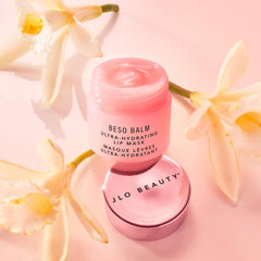 JLO BEAUTY Beso Balm leaves lips silky and non-sticky.