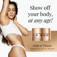 JLO BEAUTY Booty Balm massaged into skin for firming.