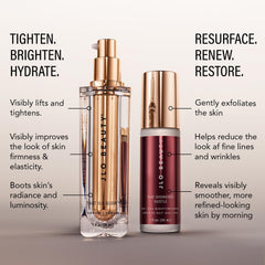 JLO Beauty Night Serum bottle pump for renewed skin by morning.