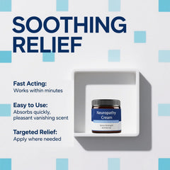 JLQJLQ Neuropathy Cream at night illustrates bedtime soothing for mornings without discomfort.