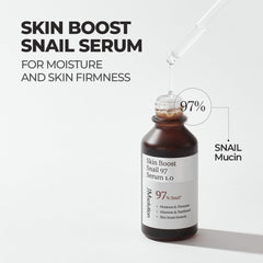 JMsolution Snail 97% Serum texture close-up suggests lightweight hydration.