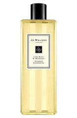 Shampoo bottle: Jo Malone Lime Basil & Mandarin for daily cleansing and gloss.