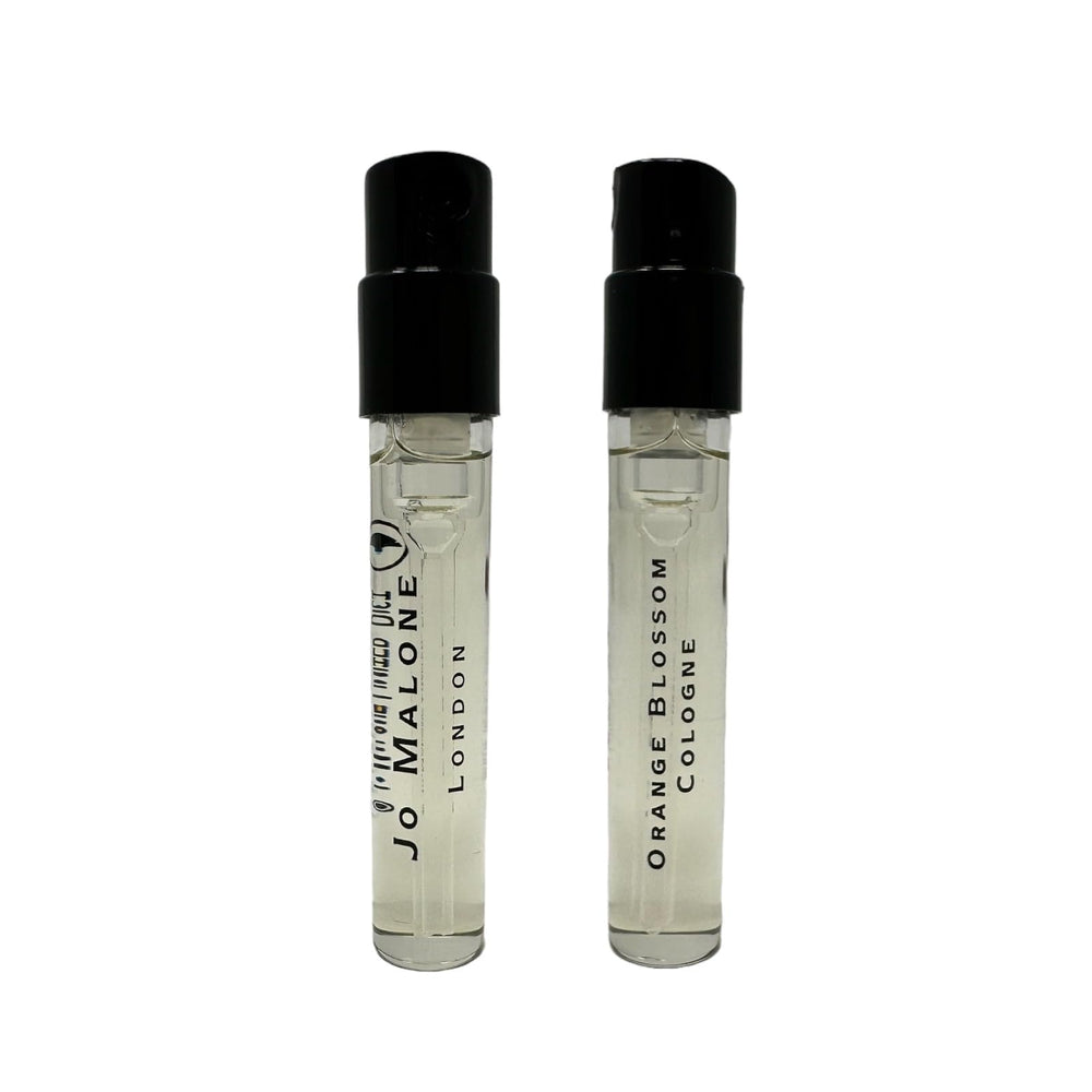 Jo Malone Orange Blossom vial close-up for travel scent trials.