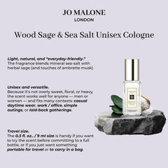 Jo Malone Wood Sage & Sea Salt sample vial, a portable test for new fragrance ideas.