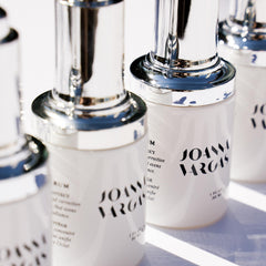 Texture close-up shows lightweight, fast-absorbing formula on skin.