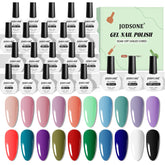 JODSONE 20-color gel nail polish swatches for versatile at-home manicures.