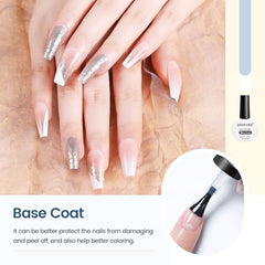 Applying JODSONE base coat on nail demonstrates smooth adhesion prep.