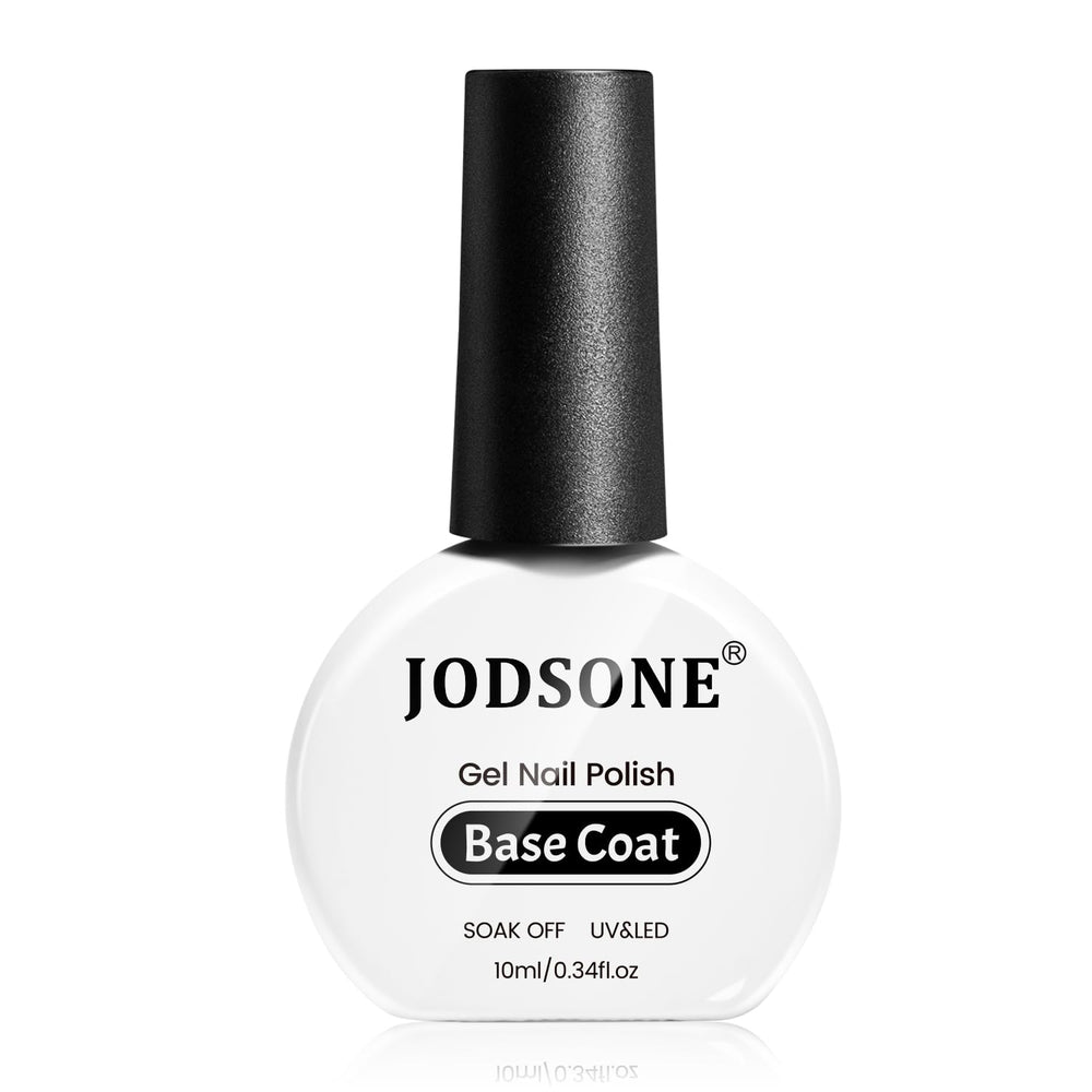 JODSONE 10ml base coat bottle front for a glossy base that aids adhesion.
