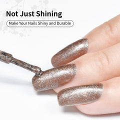 JODSONE reflective-glow brown gel polish remains vibrant after curing