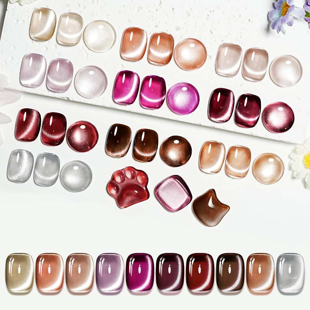 JODSONE Cat Eye Gel Polish in pink rose adds shimmering depth for chic nails.