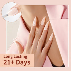 JODSONE Milky White as base for nail art with delicate accents.