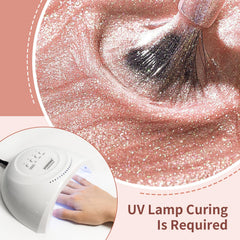 JODSONE rose gold glitter cap close-up with easy glide brush.