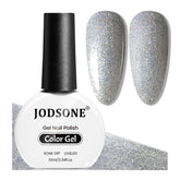 JODSONE silver glitter nail polish bottle shows shimmering finish for elegant nails.