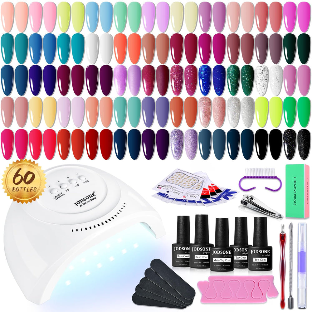 JODSONE gel nail polish kit with 55 colors for versatile manicures.