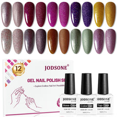 JODSONE 12-bottle gel polish set for home manicures and professional results