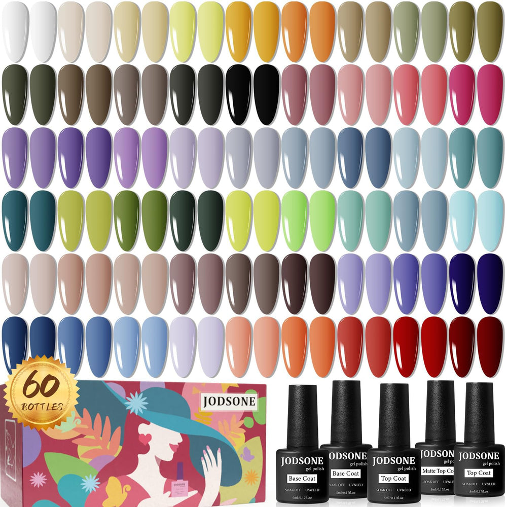 JODSTONE gel nail polish set in gift box with vibrant colors for home manicures.