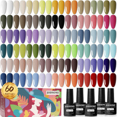 JODSTONE gel nail polish set in gift box with vibrant colors for home manicures.