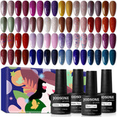 JODSONE 36-bottle gel nail polish set showing vibrant color range for versatile looks