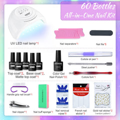 JODSONE glitter gel polish collection with 55 colors for dazzling looks