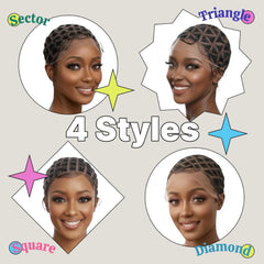 UHD lace cap design showing even parting spaces for professional braided look