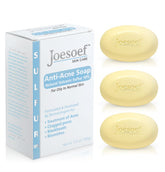 JOESOEF anti-acne soap with volcanic sulfur bar lather for acne-prone skin.