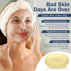JOESOEF SKIN CARE sulfur soap texture swirl shows gentle cleansing action