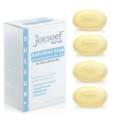 JOESOEF SKIN CARE sulfur soap pack front view for acne-prone cleansing